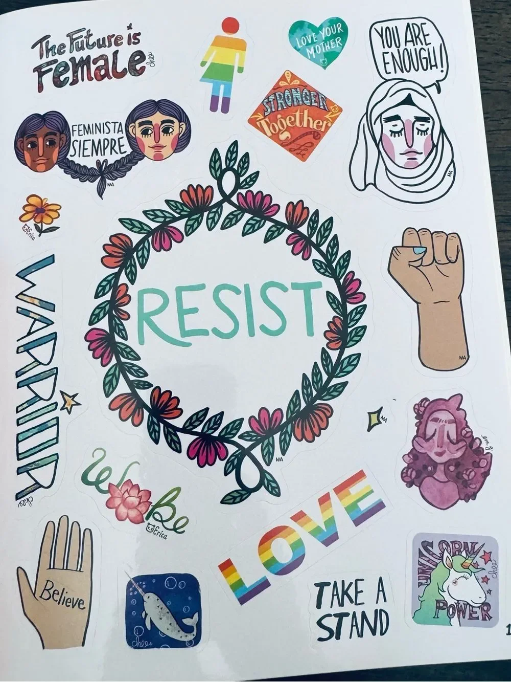 Feminist Female Resist Stickers